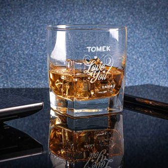 Szklanka do whisky z grawerem LOVE YOU + IMIĘ