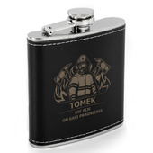 Piersiówka DLA STRAŻAKA z grawerem IMIĘ + NIE PIJE ON GASI PRAGNIENIE