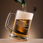 Kufel do piwa z grawerem słów z utworu DŻEM – prezent z przesłaniem