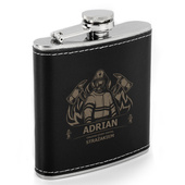 Grawerowana piersiówka w skórze DLA STRAŻAKA