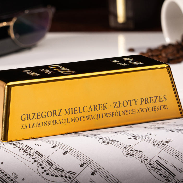 Sztabka złota z grawerem „Złoty Prezes” – PODZIĘKOWANIE DLA PREZESA