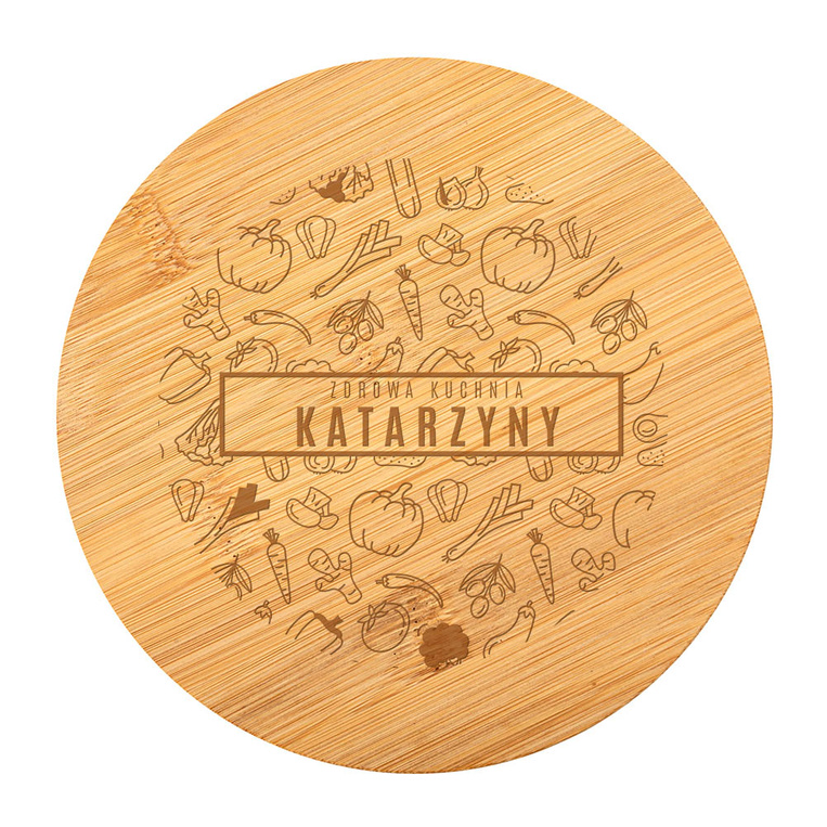 Personalizowana szklana salaterka z grawerem ZDROWA KUCHNIA + IMIĘ