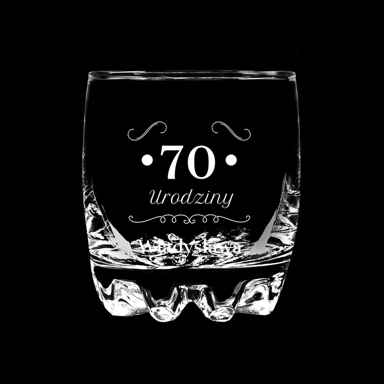 Szklanka do whisky z GRAWEREM na 70 URODZINY dla smakosza