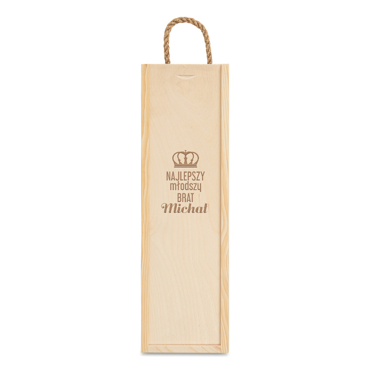 Drewniane pudełko na wino z TWOIM GRAWEREM dla BRATA