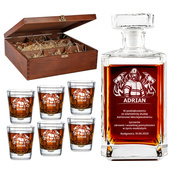 Karafka i 6 szklanek z grawerem PODZIĘKOWANIA STRAŻAKOWI ZA SŁUŻBĘ