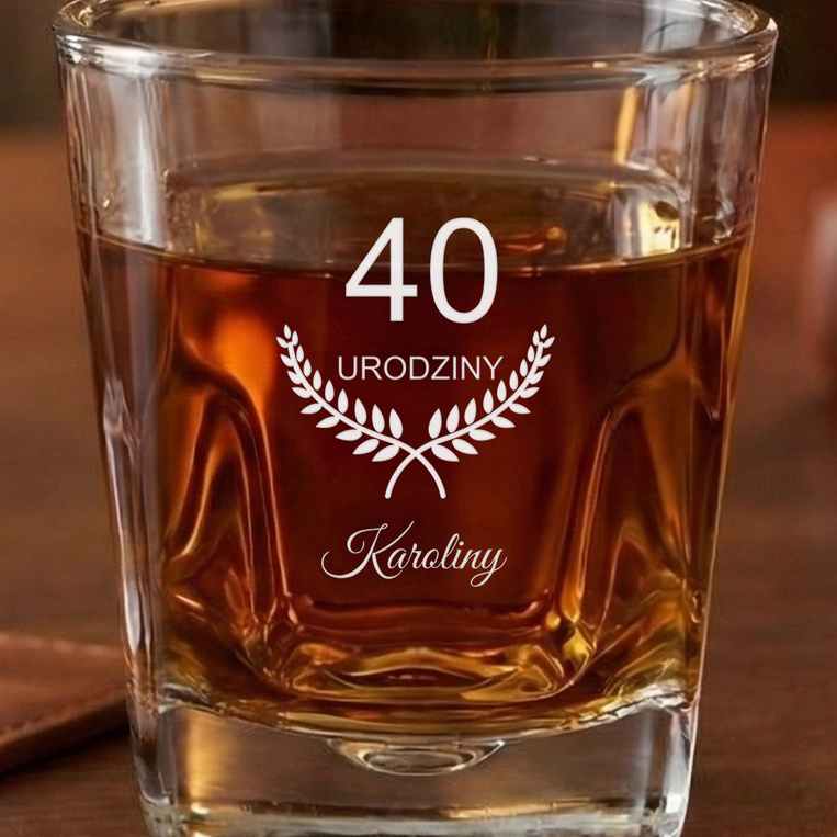Szklanka do whisky z grawerem na 40 URODZINY