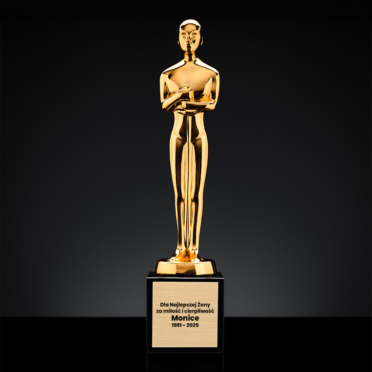 Statuetka Oskara z grawerem – prezent DLA ŻONY za miłość i cierpliwość