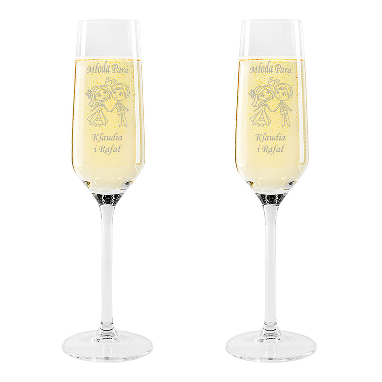 2 kieliszek do szampana PREZENT DLA MŁODEJ PARY z grawerem NA ŚLUB