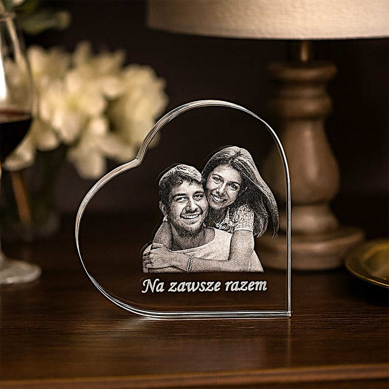 Personalizowana fotolampka 2D 110x110x20 mm ze zdjęciem | Statuetka LED