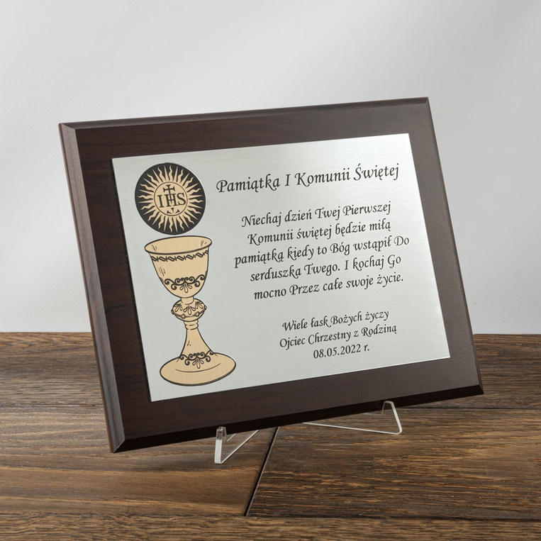 Dyplom na pamiątkę I Komunii Świętej – prezent dla chrześniaka, dziecka, wnuka