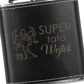 Piersiówka z grawerem SUPER TATA + IMIĘ