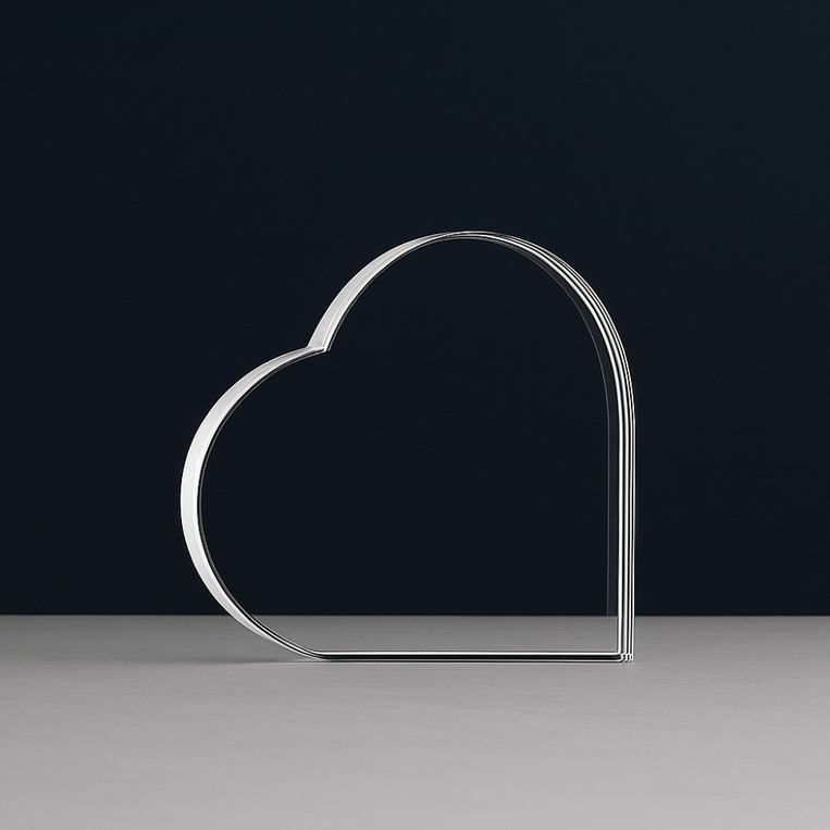 Kryształowe serce [KS-01] 110x110x20 mm