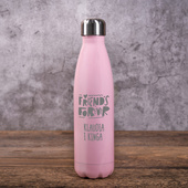 Butelka termiczna różowa z grawerem FRIENDS FOR EVER
