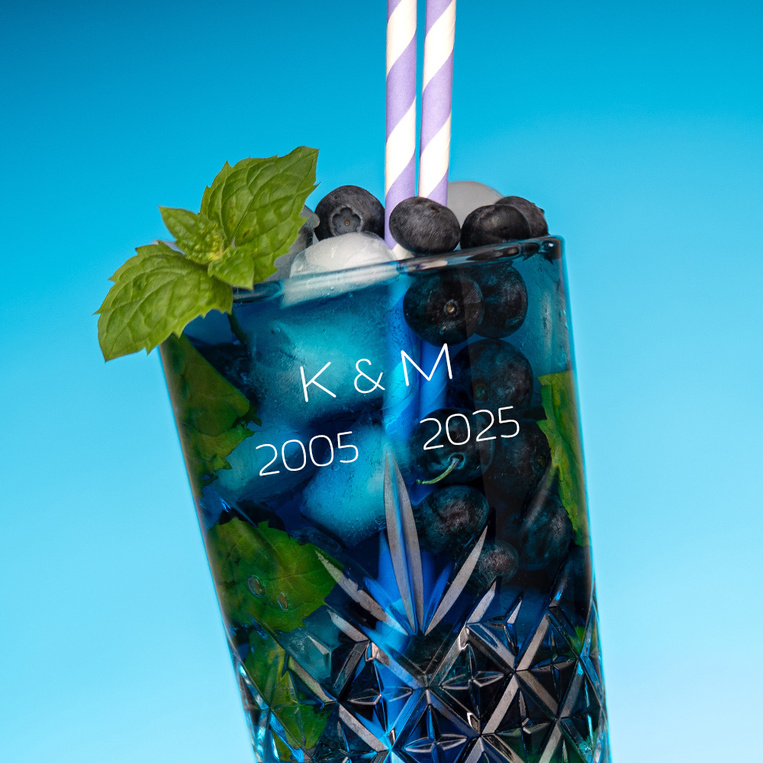 Zestaw 4 szklanek do drinków 470 ml z grawerem – PREZENT NA ROCZNICĘ