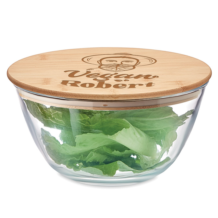 Szklana salaterka z grawerem na PREZENT DLA WEGETARIANINA
