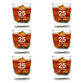 Komplet 6 grawerowanych szklanek do whisky 25 LAT RAZEM