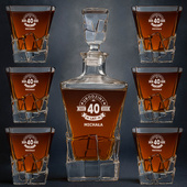 Zestaw do whisky PREMIUM na 40 URODZINY – personalizowany prezent