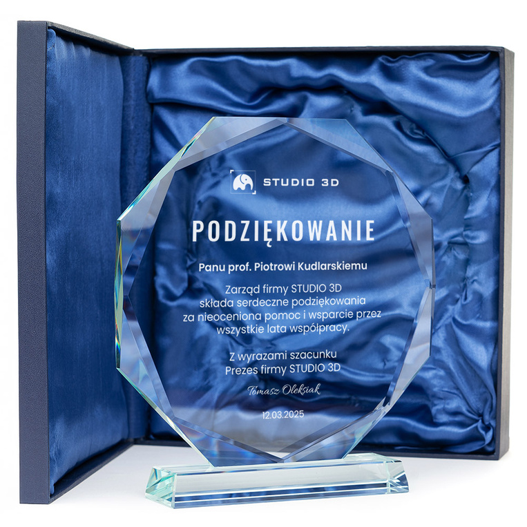 Statuetka z grawerem – PODZIĘKOWANIE ZA WSPÓŁPRACĘ od firmy, instytucji