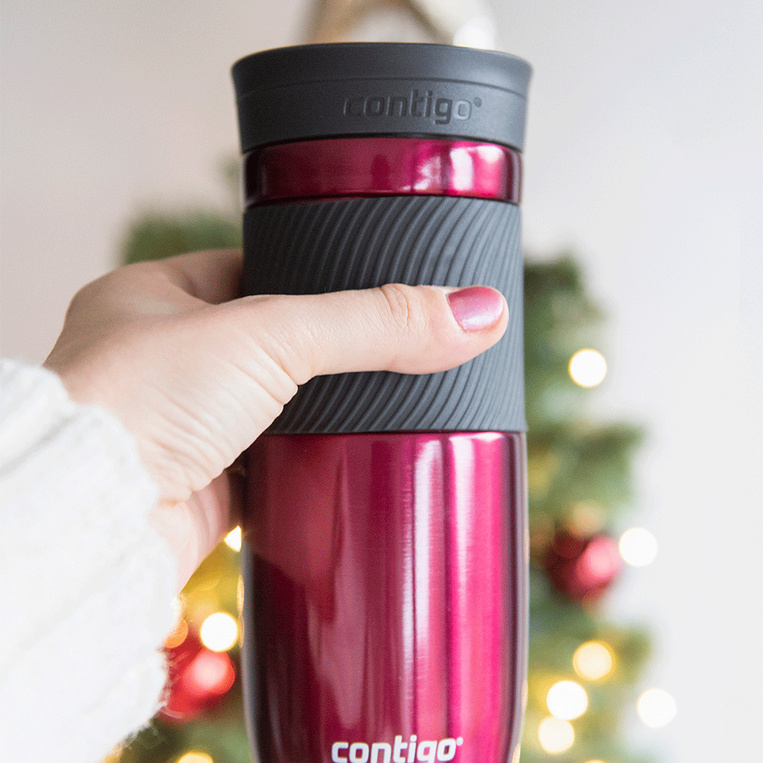 Kubek Contigo Byron na prezent – bordowy GRAWER MONOGRAMU