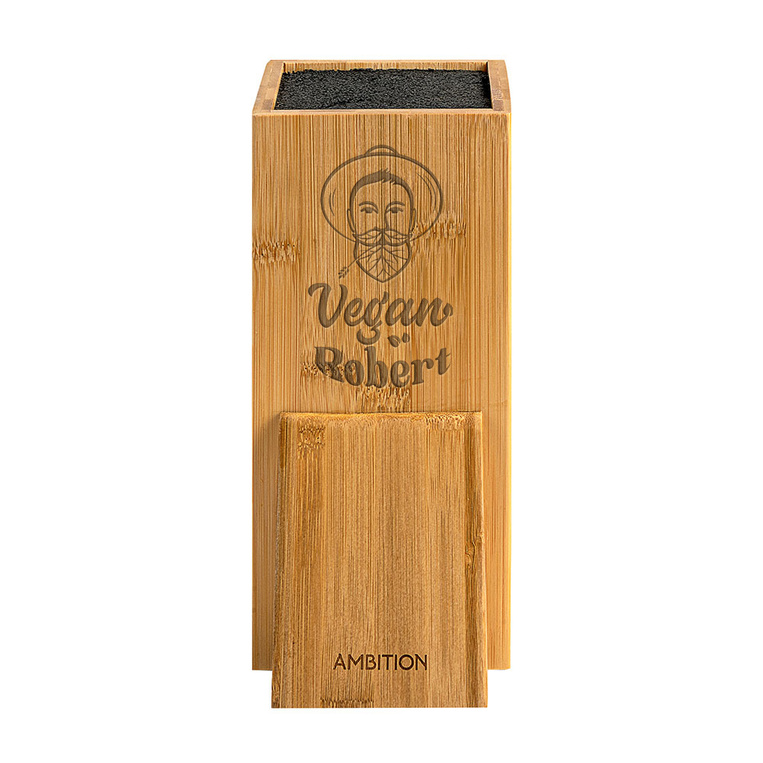 Prezent dla WEGETARIANA stojak na noże z TWOIM GRAWEREM