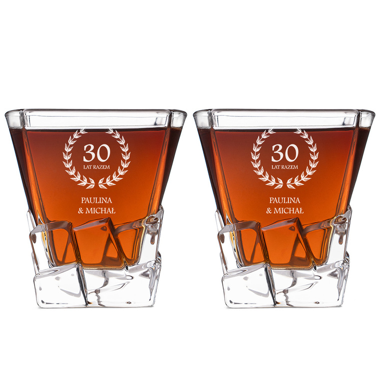 2 Szklanki na 30. ROCZNICĘ ŚLUBU – dla pary z gustem do whisky
