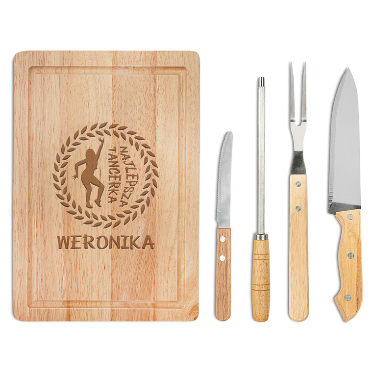Zestaw do grilla z grawerowaną deską PREZENT DLA TANCERKI