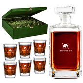 PREZENT FIRMOWY NA ŚWIĘTA – Grawerowana karafka + 6 szklanek Zestaw do whisky