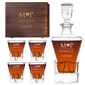 Personalizowany Zestaw do whisky NA ROCZNICĘ z grawerem inicjałów i nazwiska