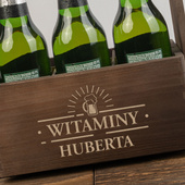 Nosidło drewniane na piwo z grawerem WINTAMINY + IMIĘ