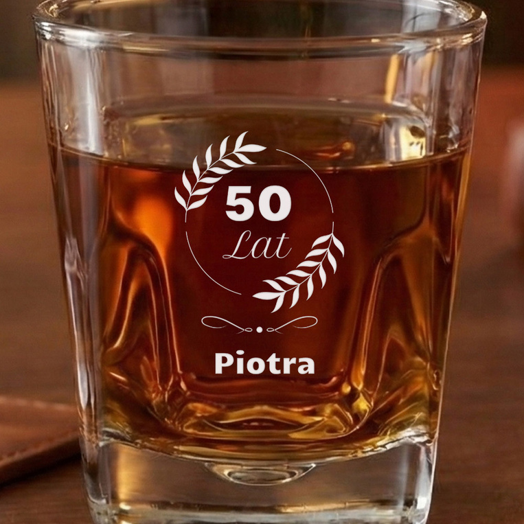 PERSONALIZOWANA Szklanka do whisky prezent 50 URODZINY