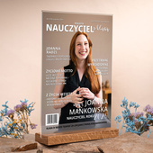 Statuetka z akrylu 21x30 cm – Okładka „Nauczyciel z klasą”