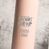 Personalizowana butelka termiczna różowa z grawerem dla przyjaciółki