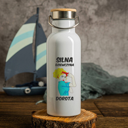 Personalizowana butelka termiczna na prezent dla SILNA KOBIETA