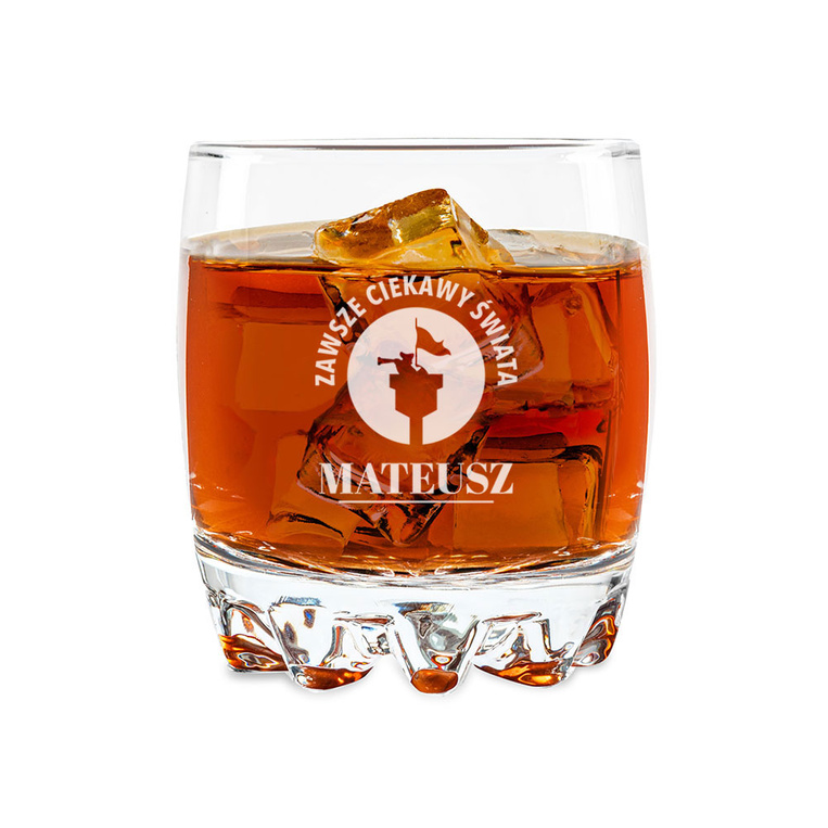 Szklanka do whisku dla AMATORA PODRÓŻY z twoim grawerem