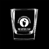 Szklanka do whisky DLA PODRÓŻNIKA z grawerem CIEKAWY ŚWIATA + IMIĘ