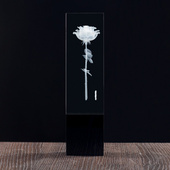 Róża 3D zatopiona w szkle - okazała statuetka na prezent Rocznica Urodziny Imieniny