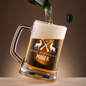 Kufel do piwa z grawerowanym imieniem DLA MYŚLIWEGO