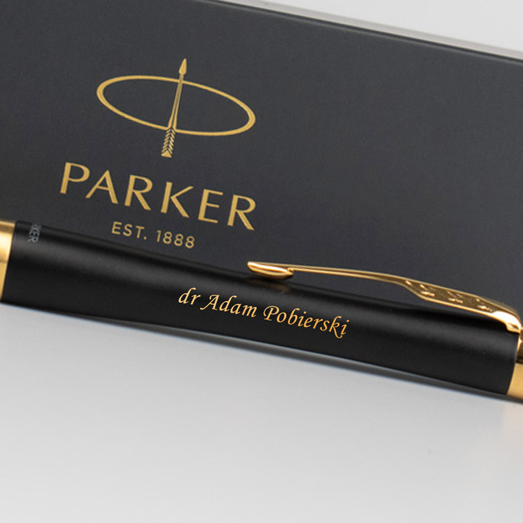 Długopis PARKER Złoty z grawerem z okazji zdobycia stopnia naukowego