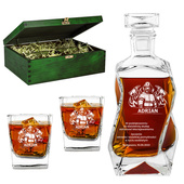 Prezent dla strażaka – zestaw do nalewek i whisky z grawerem. EMERYTURA