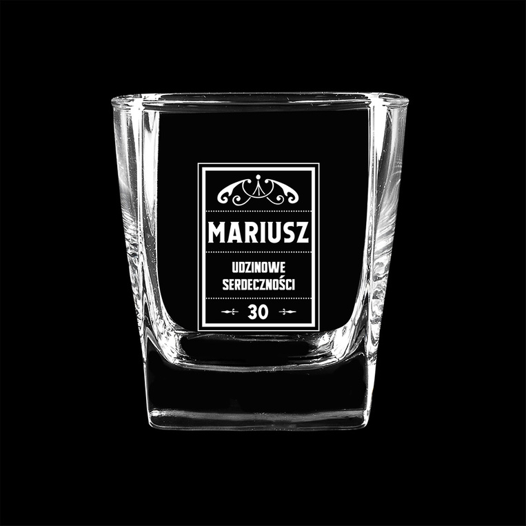 Szklanka do whisky na URODZINY zgrawerem URODZINOWE SERDECZNOŚCI