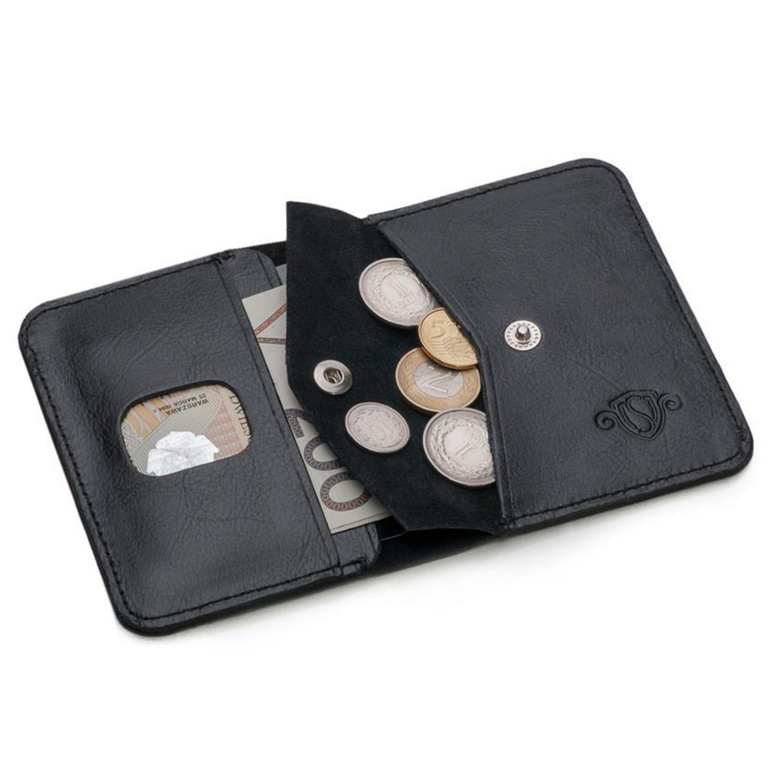 Portfel SLIM czarny z tłoczonymi inicjałami PREZENT DLA NIEGO