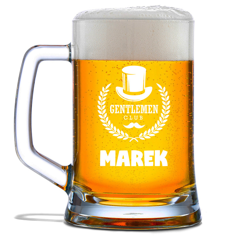 Kufel grawerowany GENTLEMEN CLUB + IMIĘ na prezent dla faceta z klasą