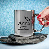 Kubek srebrny z nadrukiem PODZIĘKOWANIA DLA ŚWIADKOWEJ