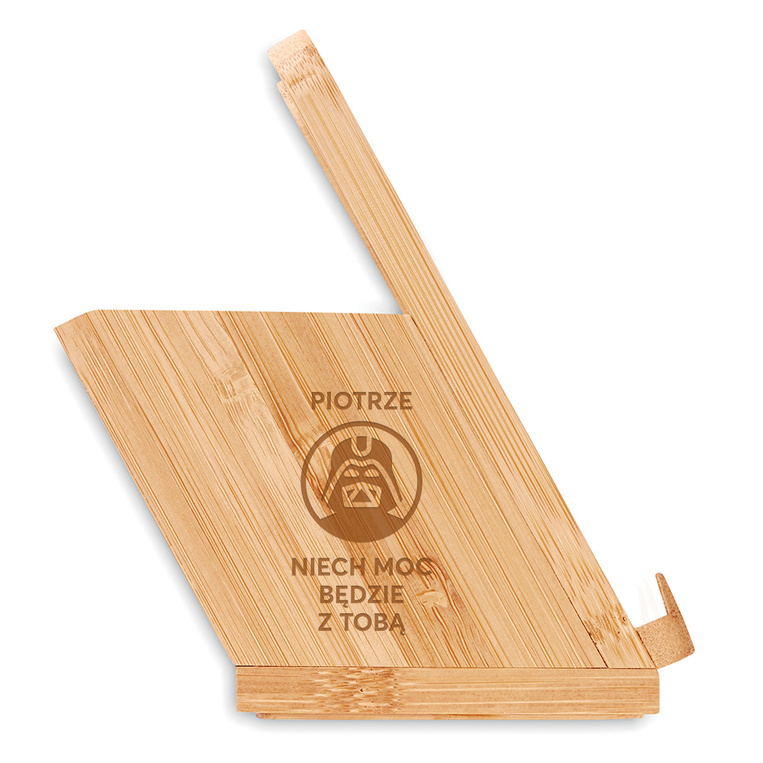 Ładowarka bezprzewodowa z grawerem NIECH MOC BĘDZIE Z TOBĄ + IMIĘ