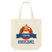 Torba na zakupy z NADRUKIEM KOKOSZANEL i IMIĘ prezent dla NIEJ