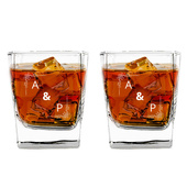 2 Szklanki do whisky z grawerem pierwszych liter imion DLA PARY