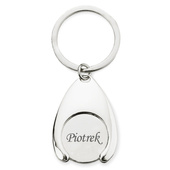 BRELOK Z ŻETONEM NA ZAKUPY dla faceta – personalizowany grawer,