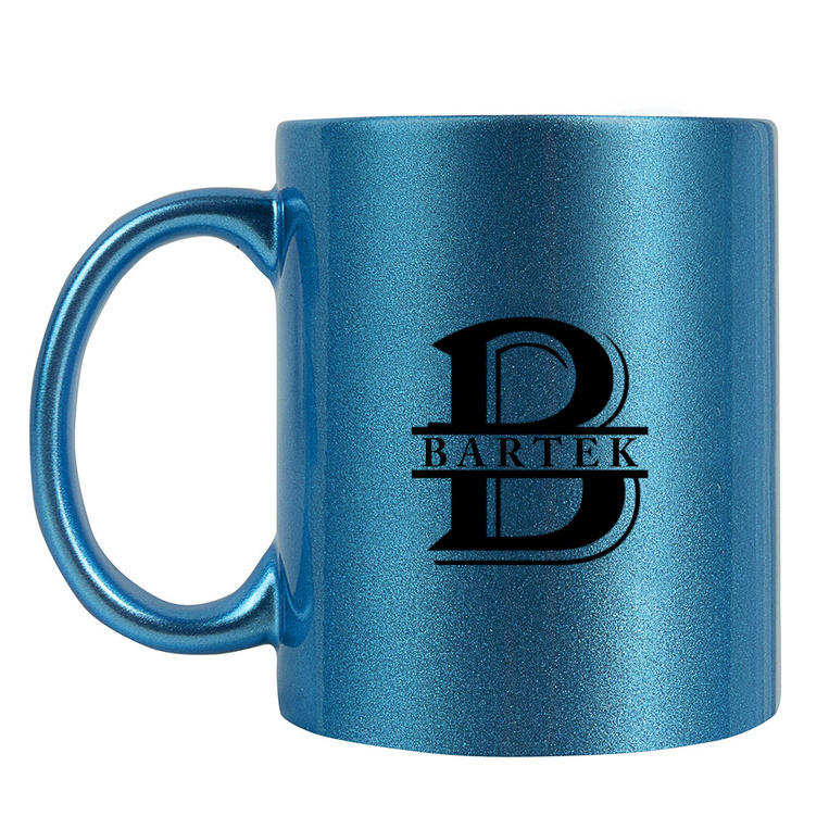 Kubek ceramiczny z nadrukiem MONOGRAM + IMIĘ na prezent DLA NIEGO