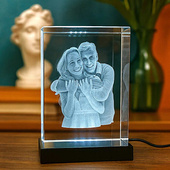 Fotokyształ 3D 120x180x80 mm z grawerem zdjęcia pary – ROCZNICA ŚLUBU