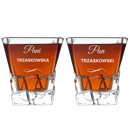 Szklanki z grawerem DLA PARY – grawer nazwiska NA ROCZNICĘ